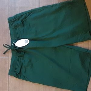 Coolmee stretch green pajama shorts elastic waist 2 front pockets stretch S NEW…